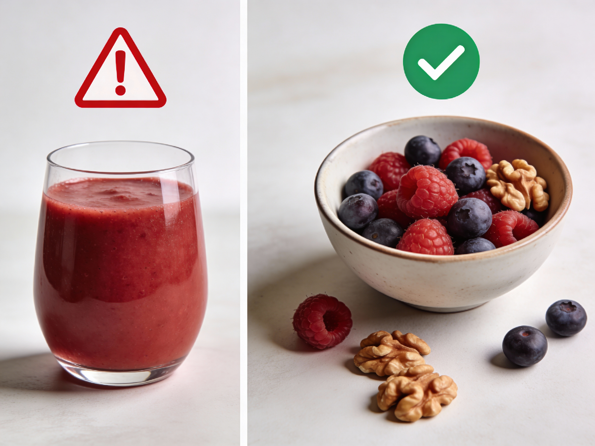 Smoothie kontra całe owoce w diecie i śniadania z niskim indeksem glikemicznym