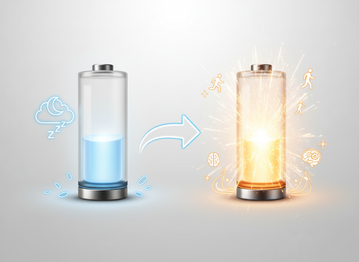 Baterie pokazujące różnicę energii między PPM a CPM, którą oblicza dokładny kalkulator zapotrzebowania kalorycznego.