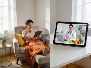 Komfortowa konsultacja którą prowadzi dietetyk online bez wychodzenia z domu